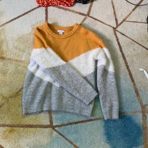 Primark, 10-11 yrs, yellow, grey, and white color block sweater